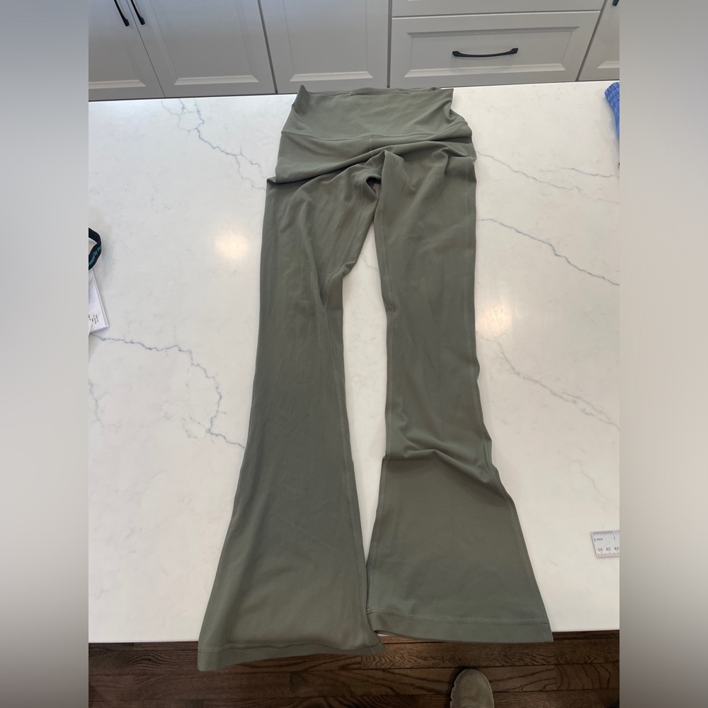 Lululemon Align olive green Mini Flare Pant size 6 32” length